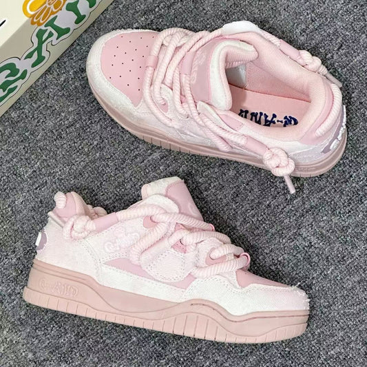Women's Casual Sneakers - Vibrant Pink