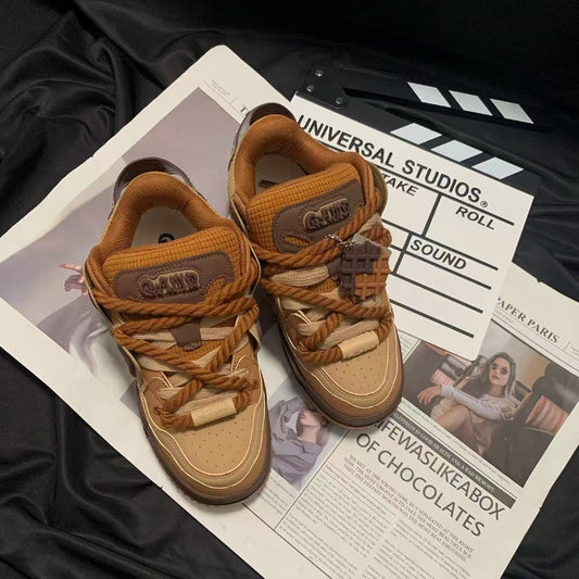 Women's Casual Sneakers - Caramel Brown