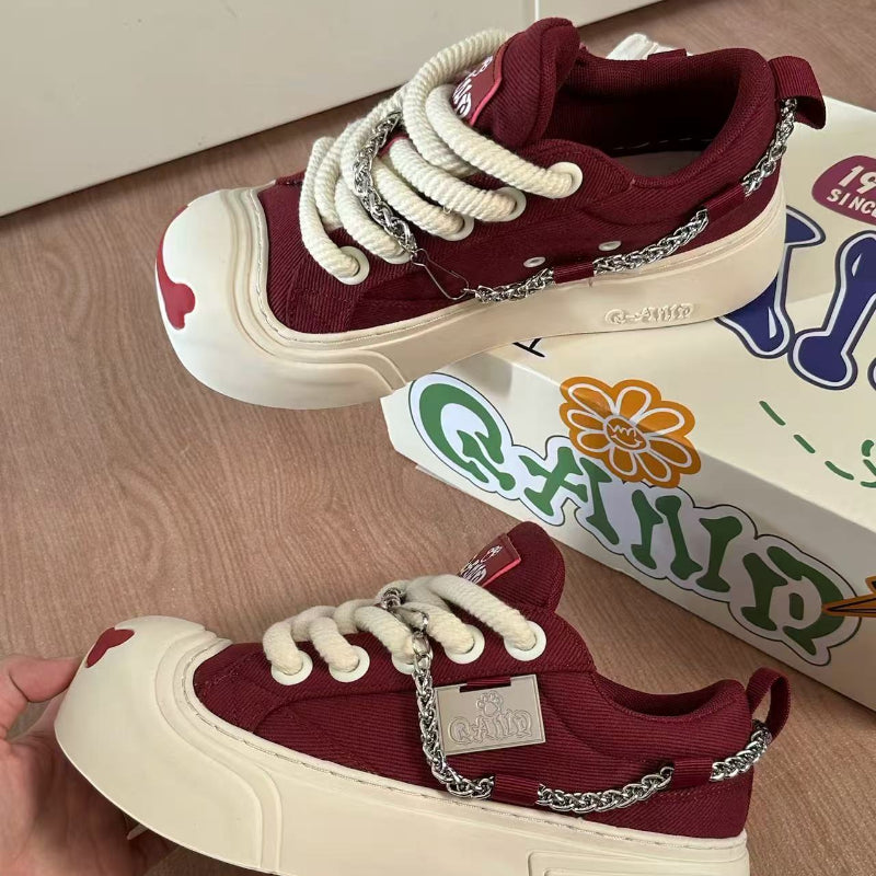 Women's Casual Sneakers - Vivid Red