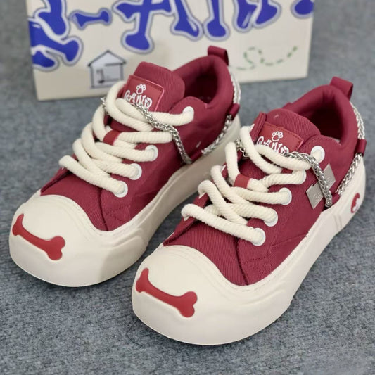 Women's Casual Sneakers - Vivid Red