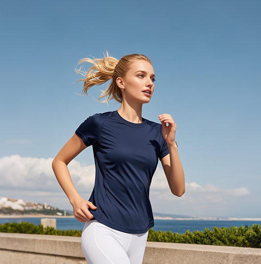 6pcs Women's Athletic T-Shirts - Breathable, Moisture-Wicking Fabric, Non-Stick, Round Neck, Stretch Fit for Gym & Fitness, Solid Colors