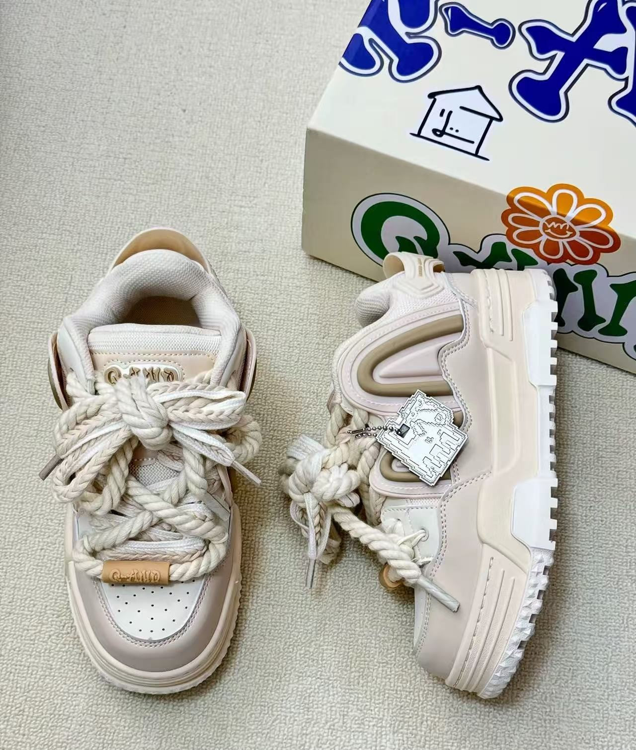 Women's Casual Sneakers -  Energetic Beige