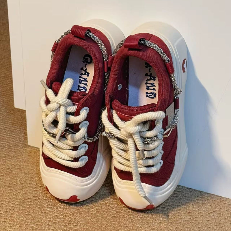 Women's Casual Sneakers -  Vivid Red